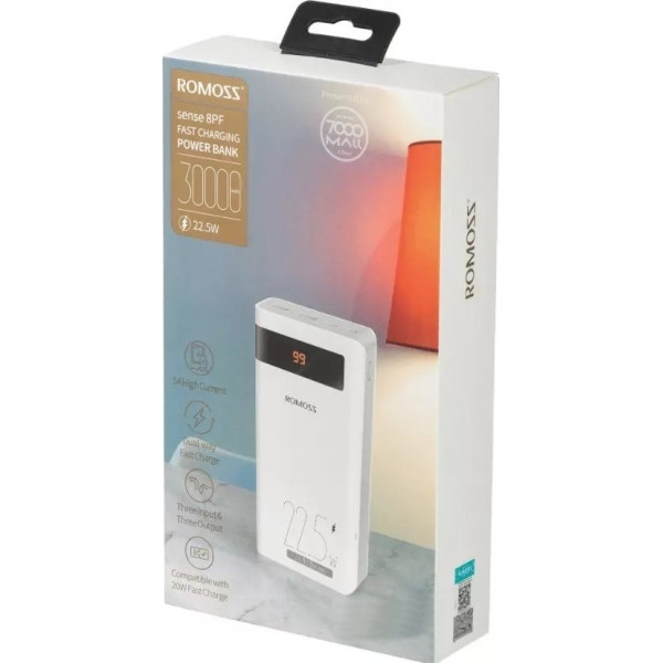 Універсальна мобільна батарея Romoss Sense8PF 30000mAh White (PHP30-852-1735H)