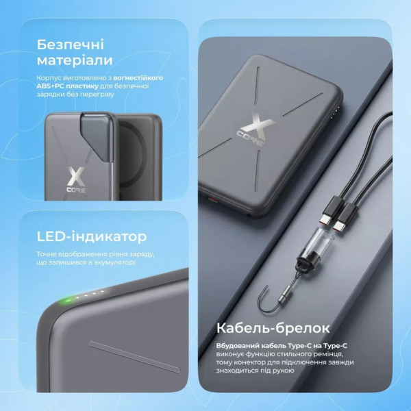 Універсальна мобільна батарея Proove X-Core 20W 5000mAh Silver/White (PNXC20010006)