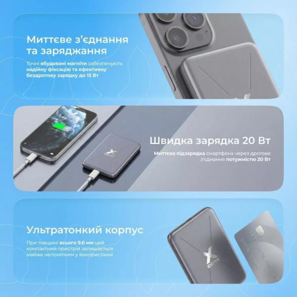Універсальна мобільна батарея Proove X-Core 20W 5000mAh Silver/White (PNXC20010006)