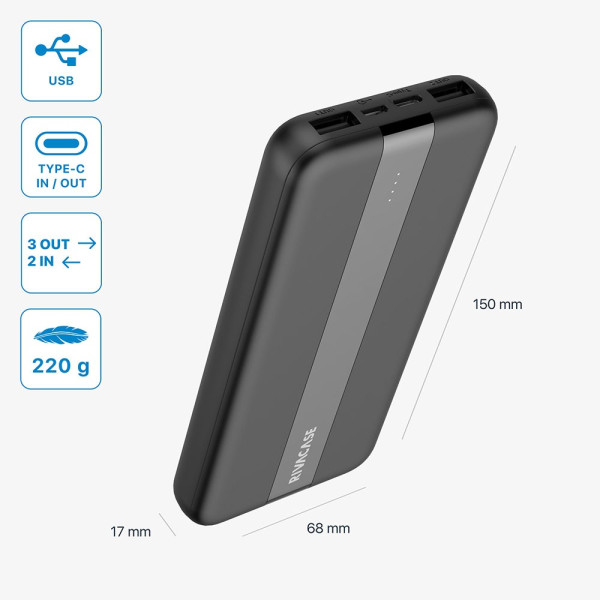 Універсальна мобільна батарея Rivacase Rivapower 10000mAh Black (VA2041)