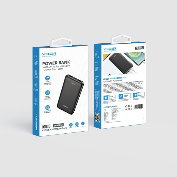 Універсальна мобільна батарея Veger W1065 10000mAh (W1065.black)