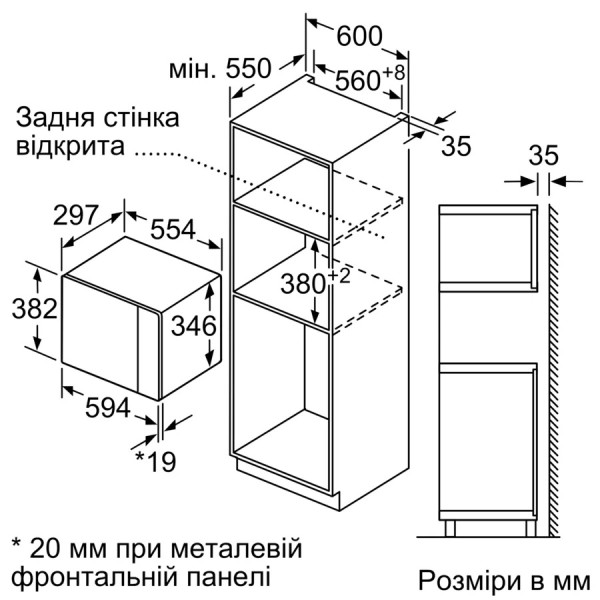 Встраиваемая микроволновая печь Bosch BFL524MB2
