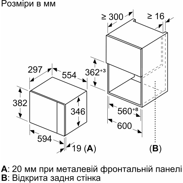 Вбудована мікрохвильова піч Bosch BFL524MH2