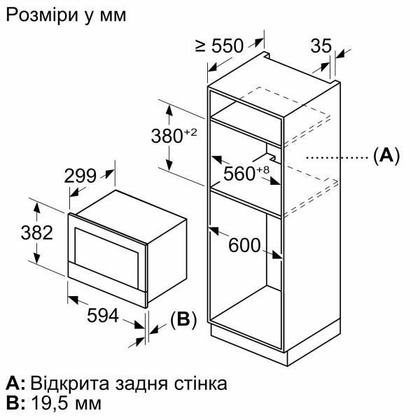 Вбудована мікрохвильова піч Bosch BFL7221W1