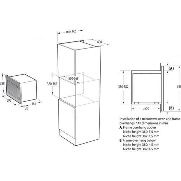 Встраиваемая микроволновая печь Gorenje BM251SG2BG