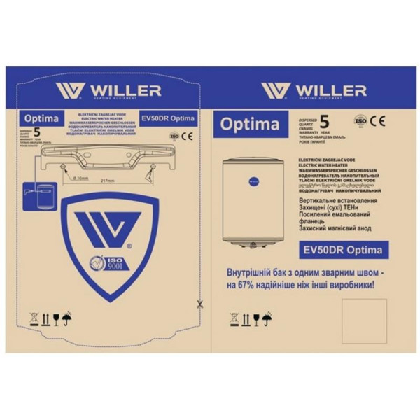 Водонагрівач Willer EV50DR серія Optima