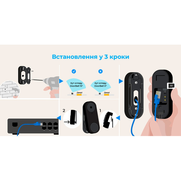 Відеодзвінок Reolink D340W (Video Doorbell Wi-Fi)