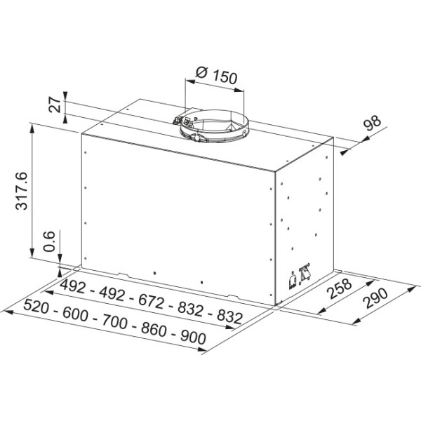 Вытяжка Franke Box Flush Basic FBFE BK A70 (305.0728.431)