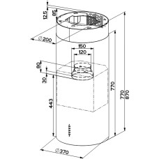 Витяжка Faber Cylindra Isola Evo Plus BK Matt A37