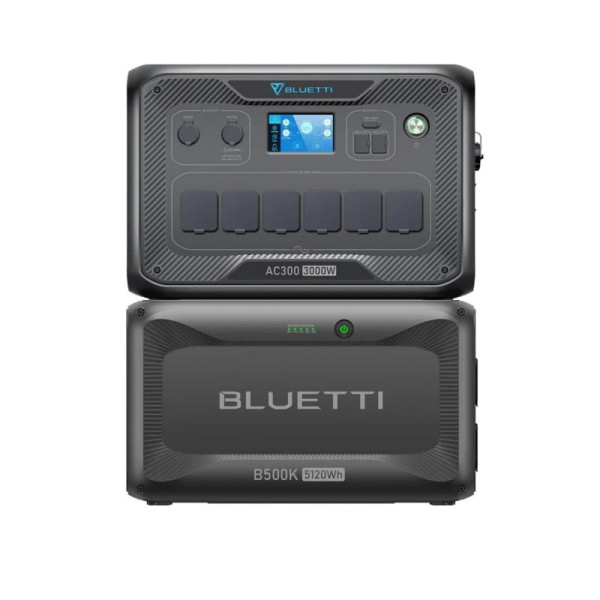 Зарядна станція Bluetti AC300 + акумуляторний модуль B500K, 3000W, 5120Wh, LiFePO4