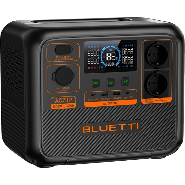 Зарядна станція Bluetti AC70P, 864Wh, 1000W, LiFePO4