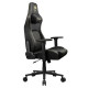 Крісло геймерське, дихаюча екошкіра, сталевий каркас, чорний з золотим