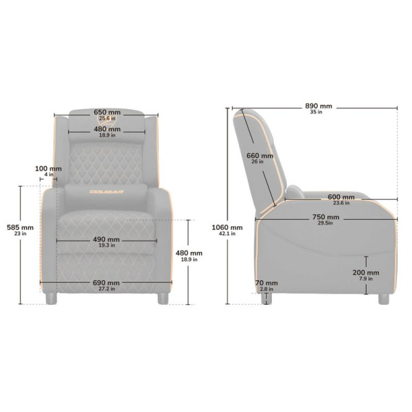 Кресло для геймеров Cougar Ranger One Gray