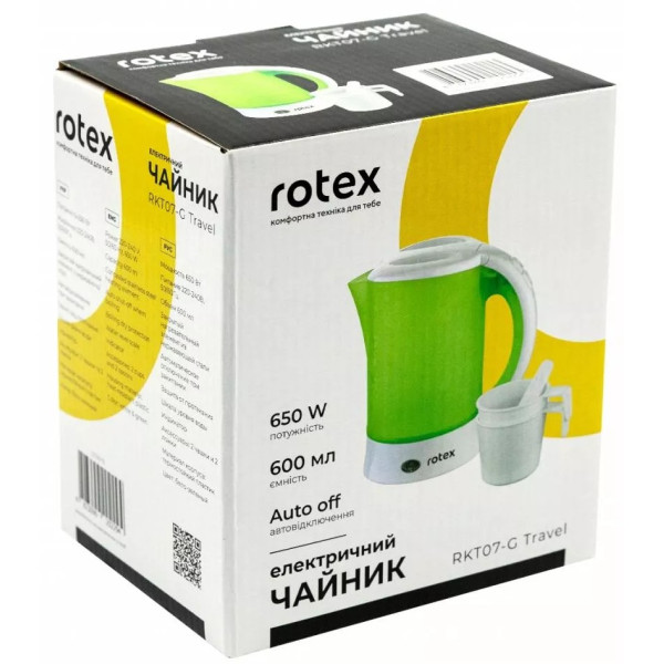 Електрочайник Rotex RKT07-G 650&nbsp;Вт 0.6&nbsp;л