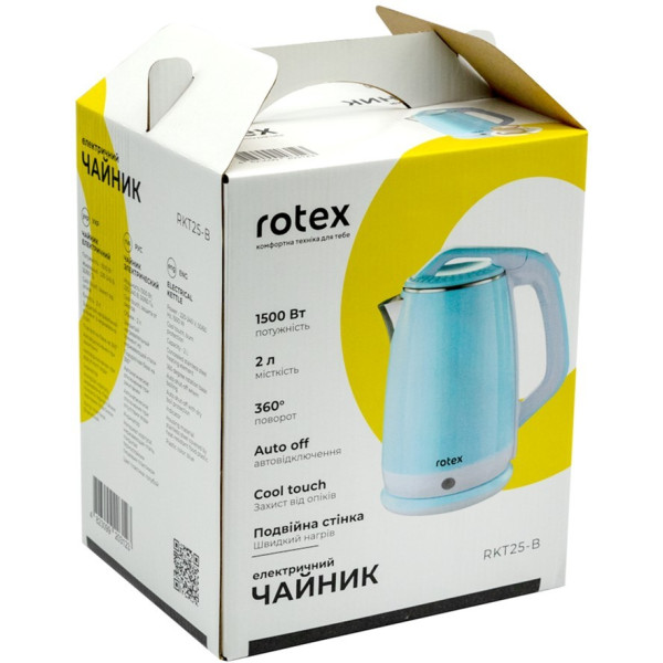Електрочайник Rotex RKT25-B бірюзовий