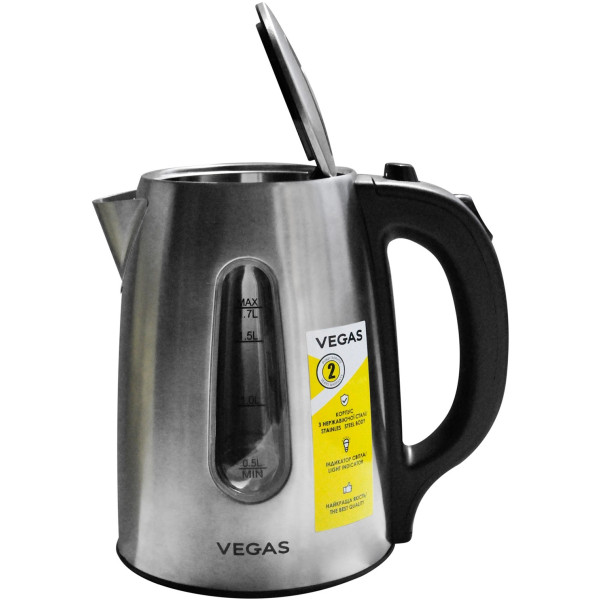 Электрочайник Vegas VEK-1018 2200&nbsp;Вт 1.7&nbsp;л  нержавейка