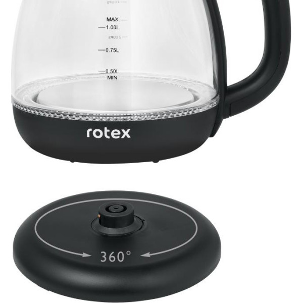 Електрочайник Rotex RKT80-B 1100&nbsp;Вт 1&nbsp;л  чорний