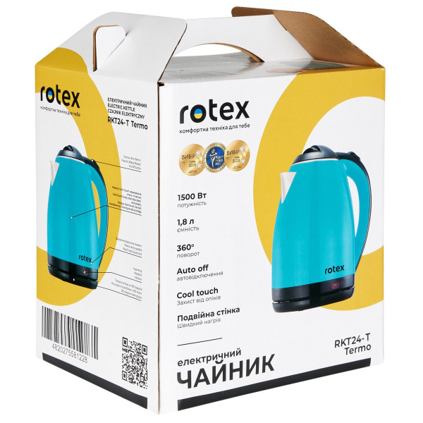 Електрочайник Rotex RKT24-T Termo бірюзовий