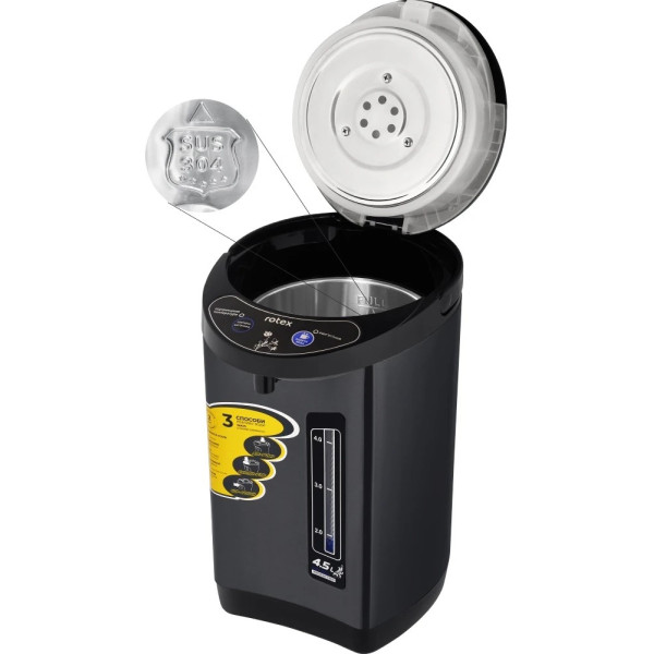 Термопот Rotex RTP453-BS 800&nbsp;Вт 4.5&nbsp;л  чорний