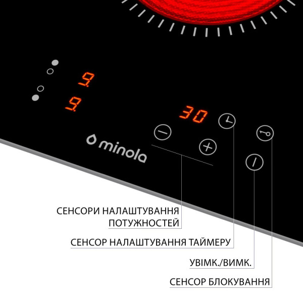Варильна поверхня Minola MVH 3031 KBL чорний