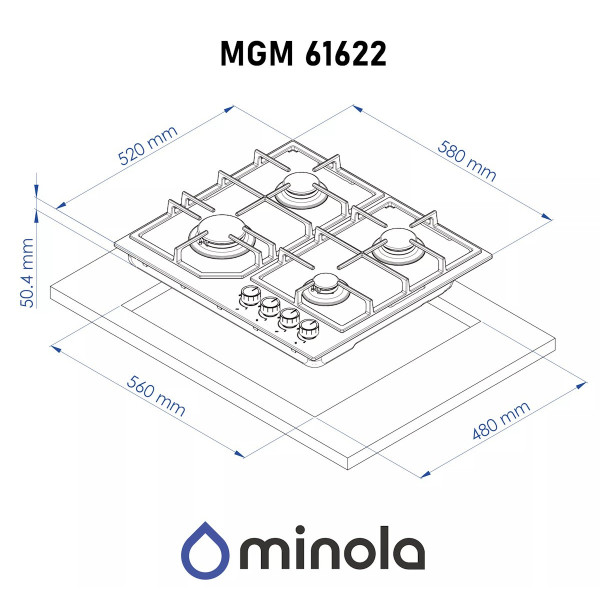 Варильна поверхня Minola MGM 61622 BL чорний