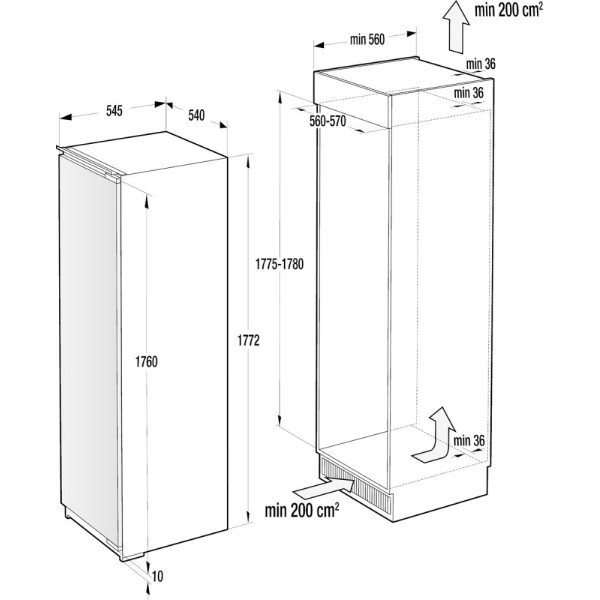 Вбудований холодильник Gorenje RI 2181 A1